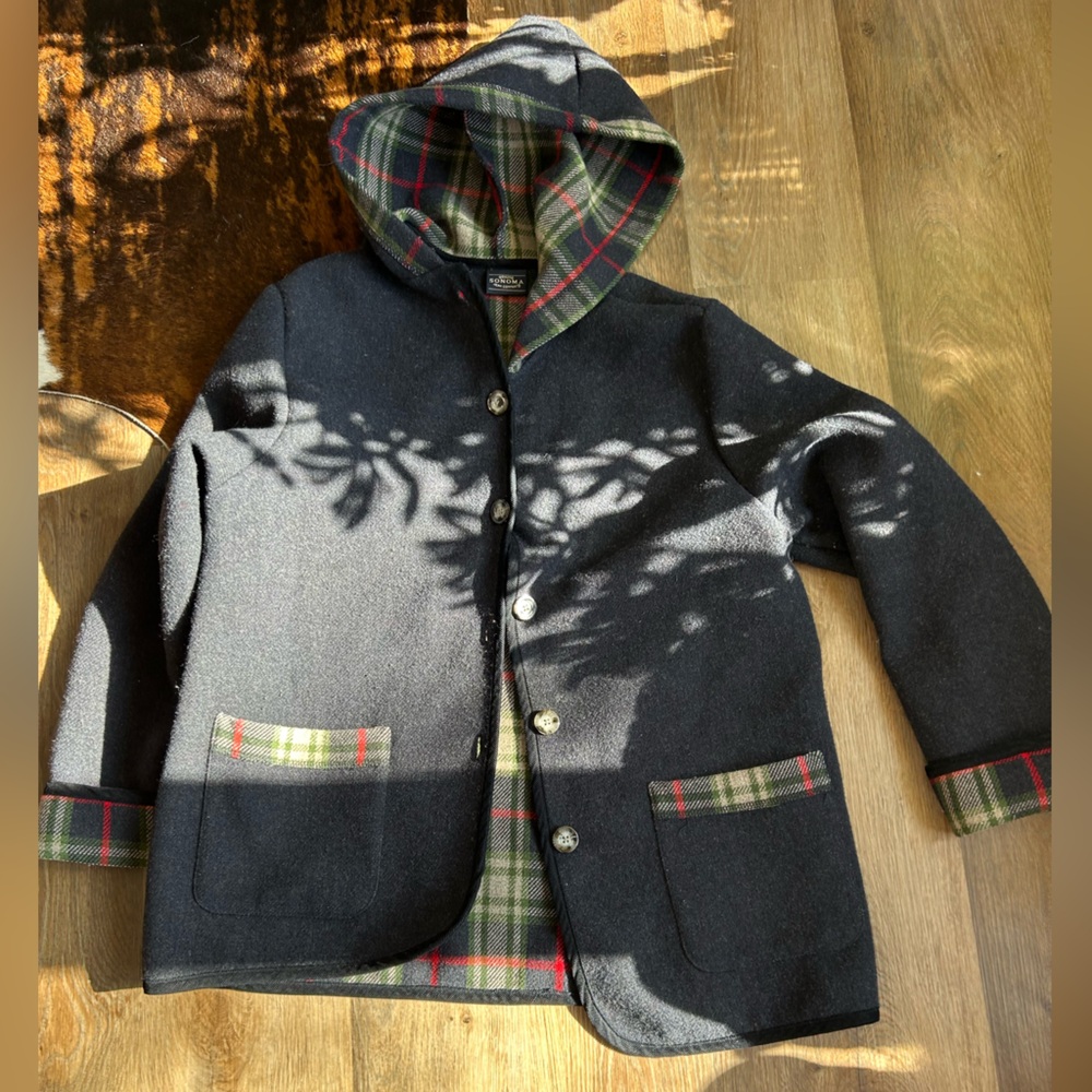 Vintage Sonoma wool black fall jacket, size medium
